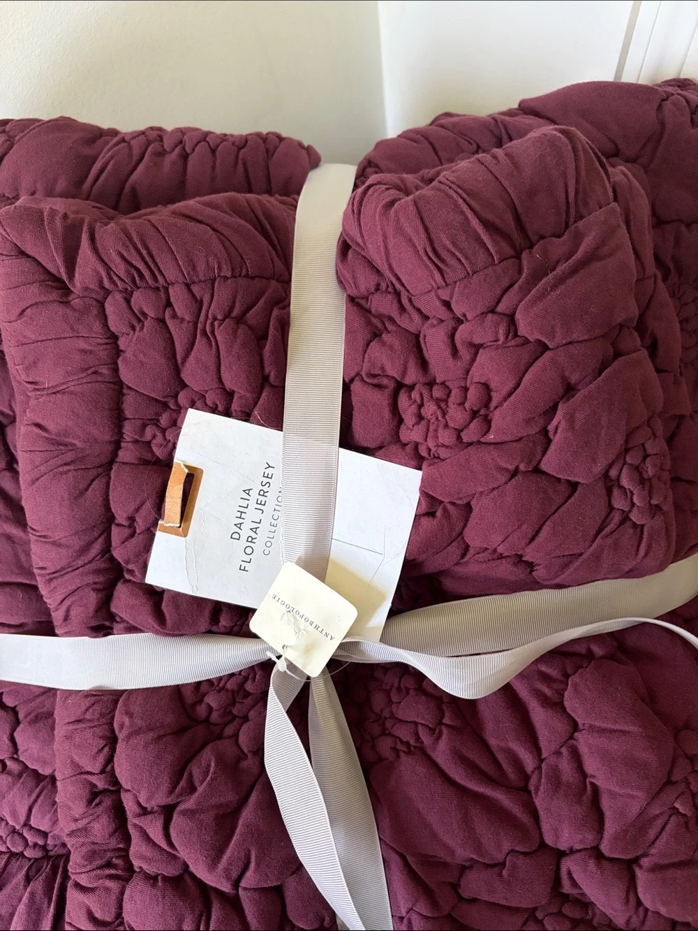 Anthropologie Quilted Bedspread in Wine color